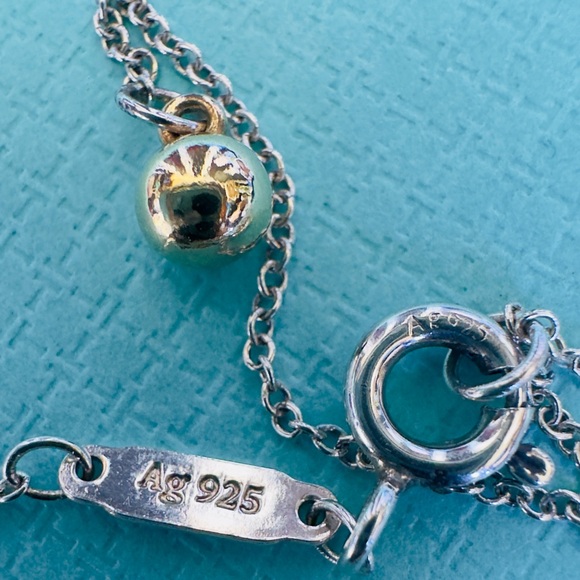 Tiffany & Co. Silver 925 & 18k Gold Love Bug Flower & Pendant Necklace 16-18” - Picture 9 of 10